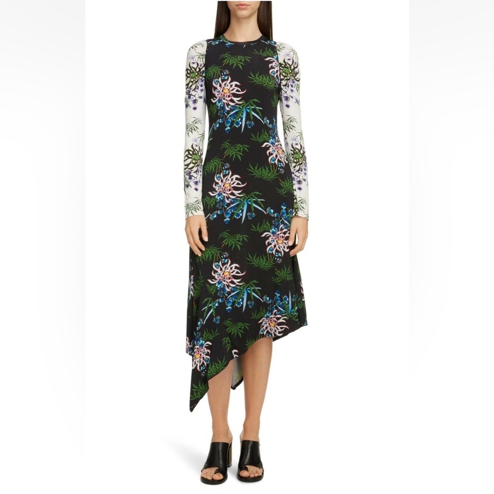 Kenzo || Sea Lily‎ Asymmetric Hem Floral Dress